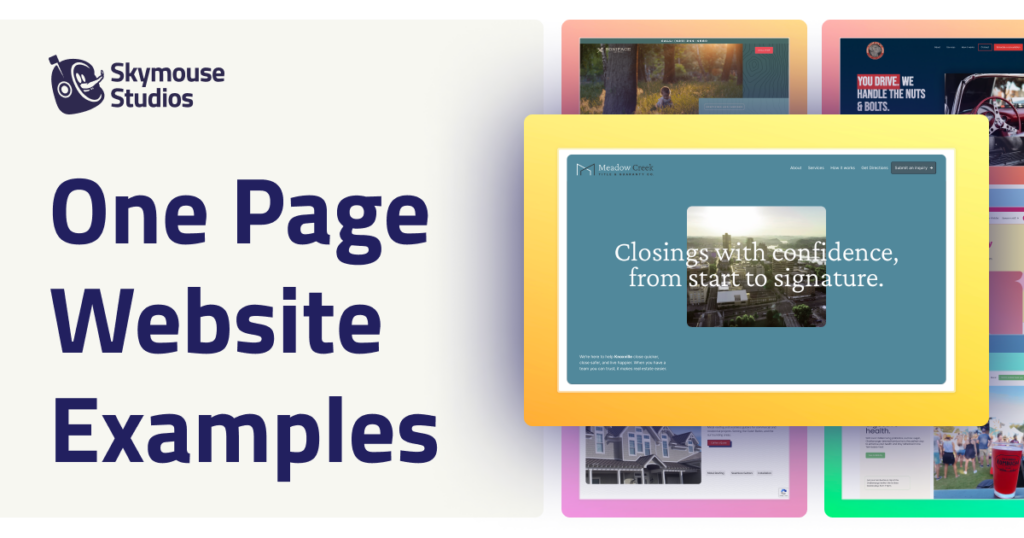 One page website examples